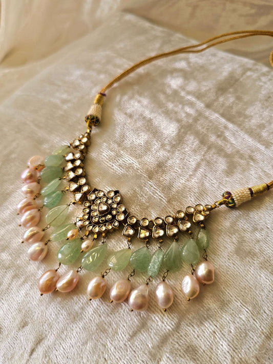 Light green emerald drop necklace