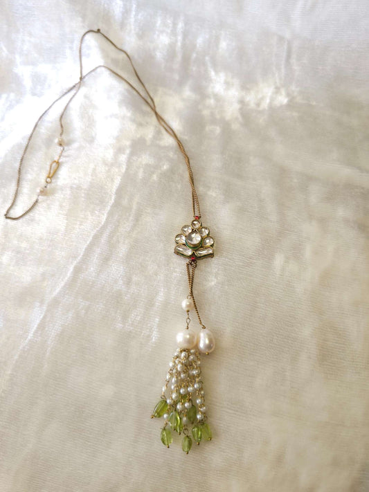 Peridot tassel unisex chain necklace