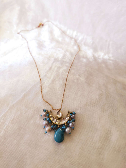 Turquoise moon necklace