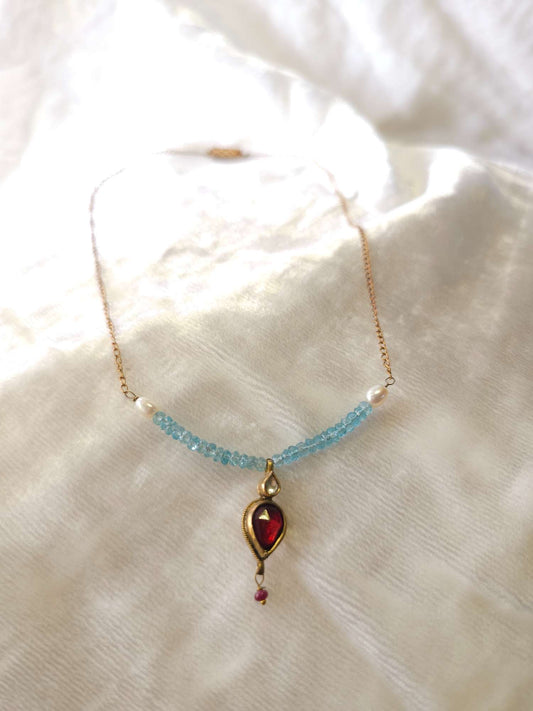 Blue topaz chain necklace