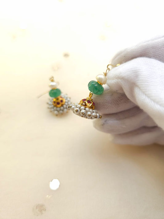 Pearl jhumki earrings