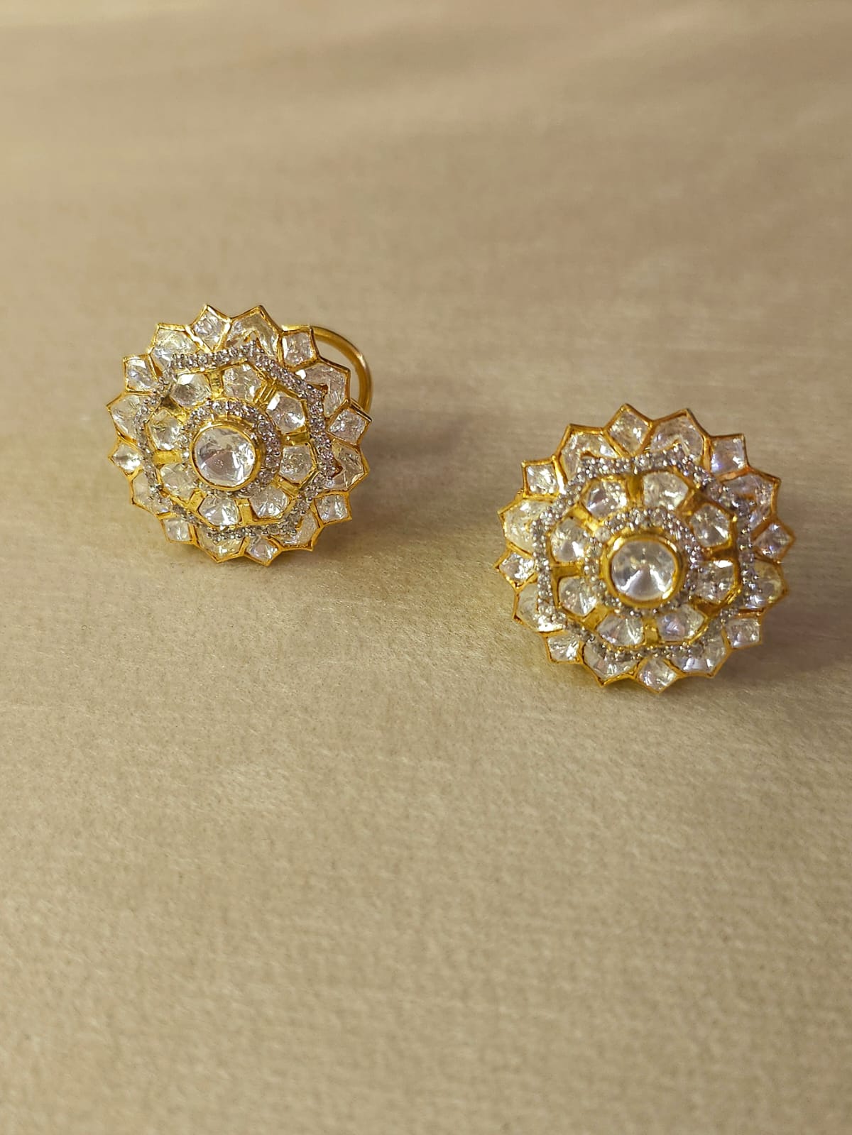 Silver moissanite taara studs