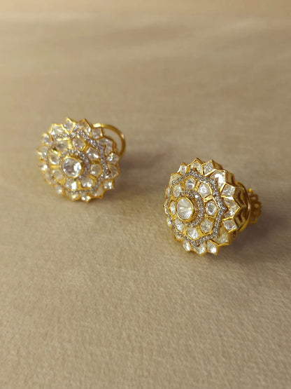 Silver moissanite taara studs